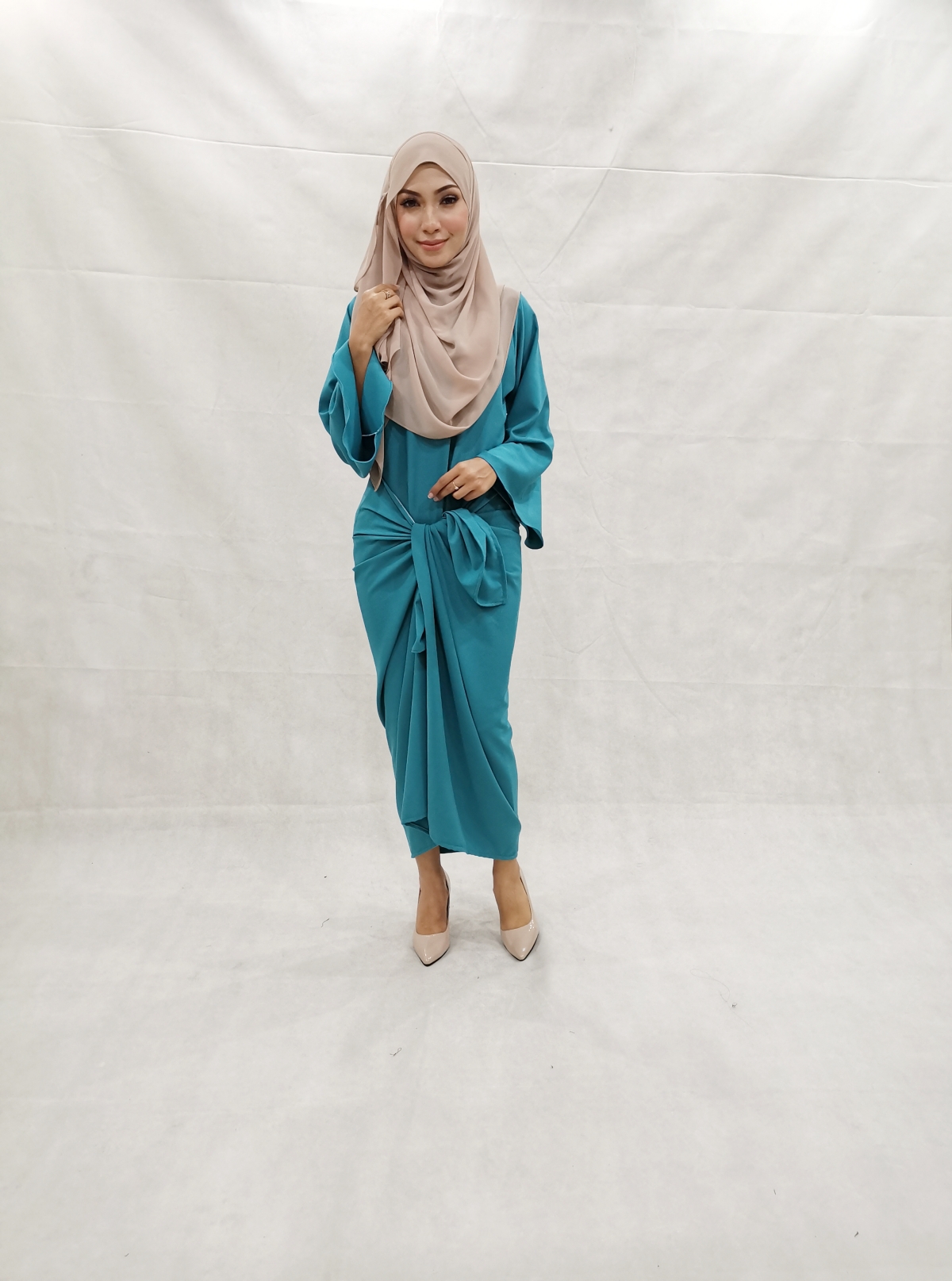 SW5231 PLAIN KNOT DRESS GREEN